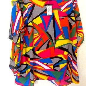 Plus size geometric blouse top 30/32